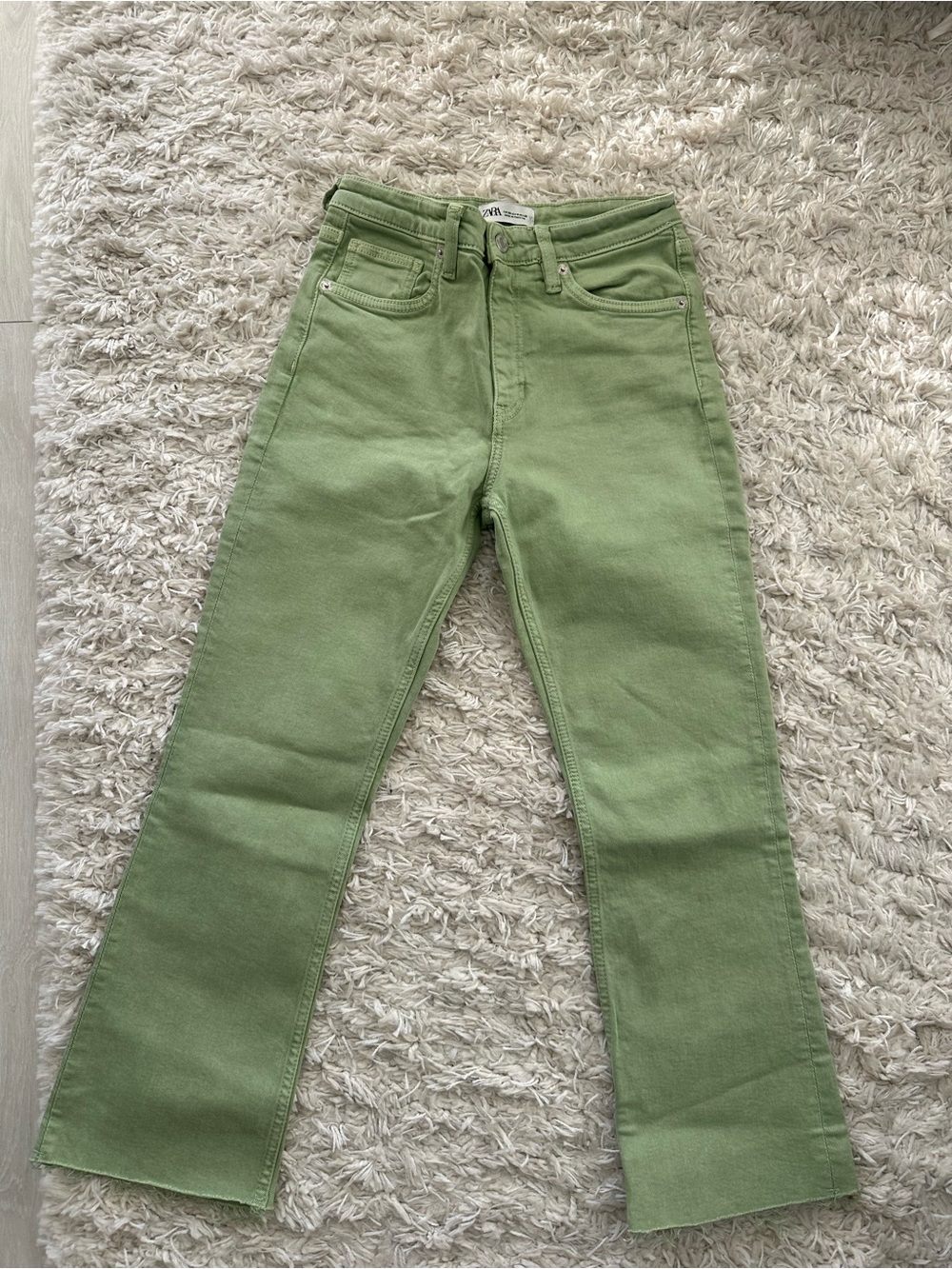 Zara Green Flare Jeans Like New